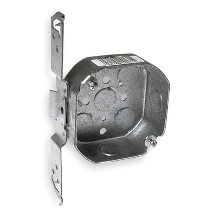 Electrical Box, 15.5 cu in, Octagon Box Type, 2 Gangs, Galvanized Steel, Octagon Shape MPN:161
