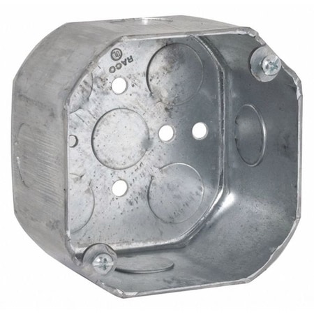 Electrical Box, 21.5 cu in, Octagon Box Type, 1 Gang, Steel, Octagon Shape MPN:165