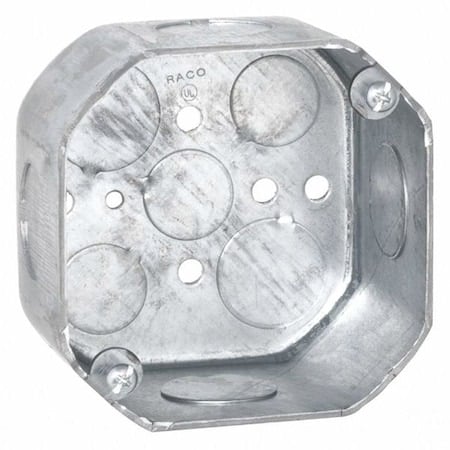 Electrical Box, 21.5 cu in, Octagon Box Type, 1 Gang, Steel, Octagon Shape MPN:166