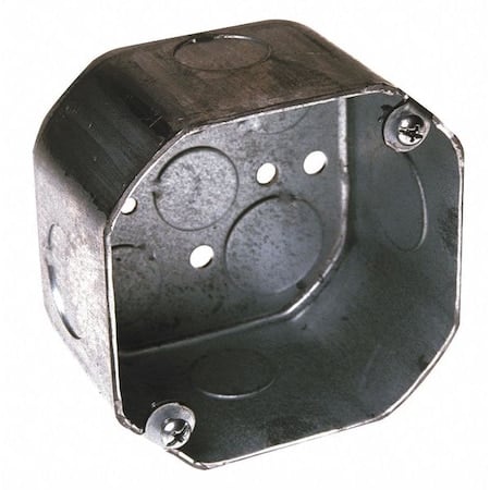 Electrical Box, 21.5 cu in, Octagon Box Type, 2 Gangs, Galvanized Steel, Octagon Shape MPN:167