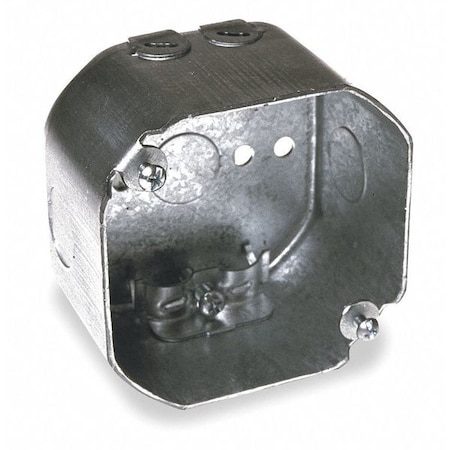 Electrical Box, 21.5 cu in, Octagon Box Type, 2 Gangs, Galvanized Steel, Octagon Shape MPN:175