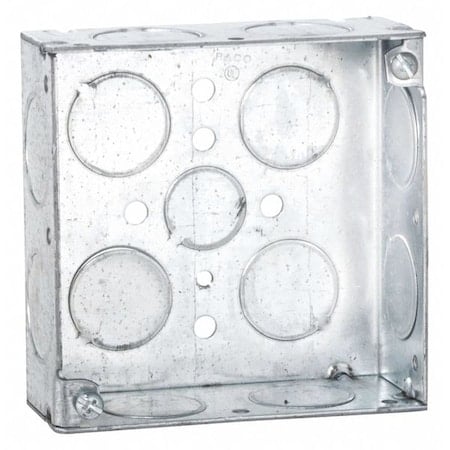 Electrical Box, 21 cu in, Square Box Type, 2 Gangs, Steel, Square Shape MPN:181