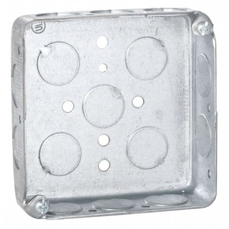 Electrical Box, 18 cu in, Wall Box Type, 2 Gangs, Steel, Square Shape MPN:185