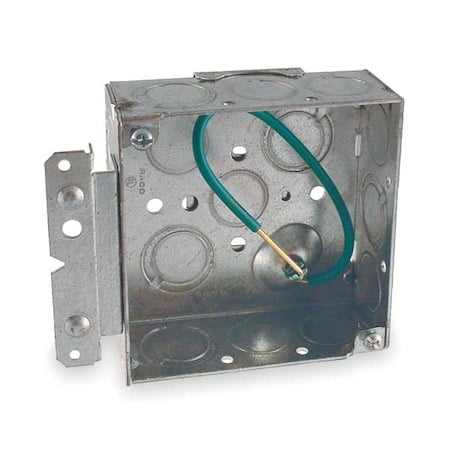 Electrical Box, 21 cu in, Square Box Type, 2 Gangs, Galvanized Steel, Square Shape MPN:189H