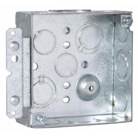 Electrical Box, 21 cu in, Square Box Type, 2 Gangs, Steel, Square Shape MPN:189HWP