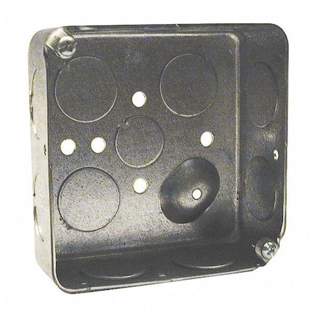Electrical Box, 21 cu in, Square Box Type, 2 Gangs, Galvanized Steel, Square Shape MPN:191