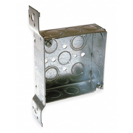 Electrical Box, 21 cu in, Square Box Type, 2 Gangs, Galvanized Zinc, Square Shape MPN:196