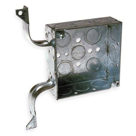 Electrical Box, 21 cu in, Square Box Type, 2 Gangs, Galvanized Zinc, Square Shape MPN:208