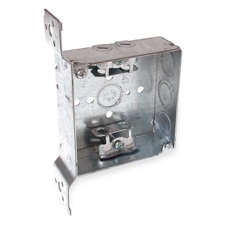 Electrical Box, 21 cu in, Square Box Type, 2 Gangs, Galvanized Zinc, Square Shape MPN:218