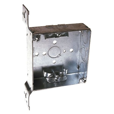 Electrical Box, 21 cu in, Square Box Type, 2 Gangs, Galvanized Steel, Square Shape MPN:223