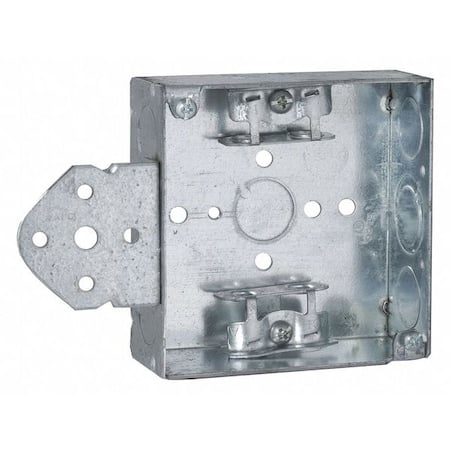 Electrical Box, 21 cu in, Square Box Type, 2 Gangs, Steel, Square Shape MPN:224