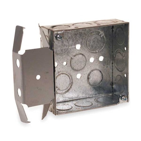 Electrical Box, 21 cu in, Square Box Type, 2 Gangs, Galvanized Zinc, Square Shape MPN:227