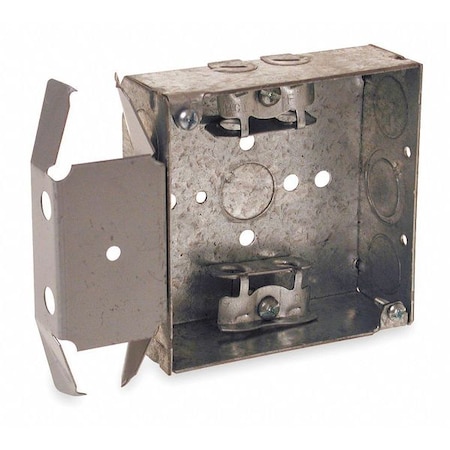 Electrical Box, 21 cu in, Square Box Type, 2 Gangs, Galvanized Zinc, Square Shape MPN:229
