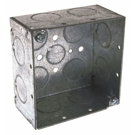 Electrical Box, 30.3 cu in, Square Box Type, 2 Gangs, Galvanized Steel, Square Shape MPN:231