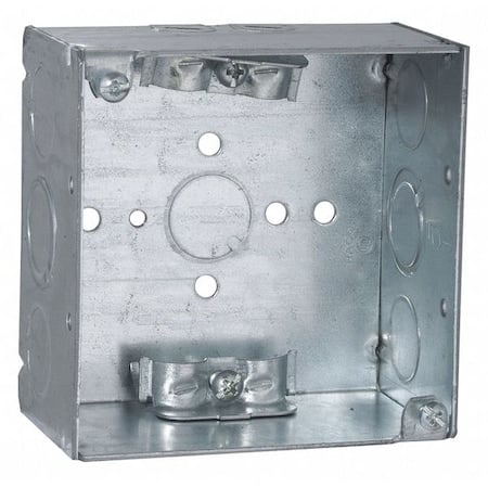 Electrical Box, 30.3 cu in, Wall Box Type, 2 Gangs, Steel, Square Shape MPN:242