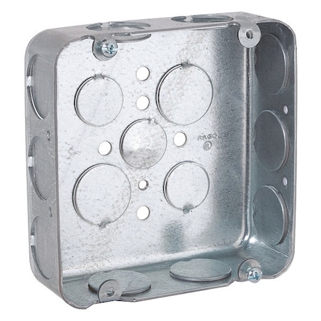 Electrical Box, 29.5 cu in, Wall Box Type, 2 Gangs, Steel, Square Shape MPN:246