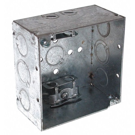 Electrical Box, 30.3 cu in, Square Box Type, 2 Gangs, Galvanized Steel, Square Shape MPN:248