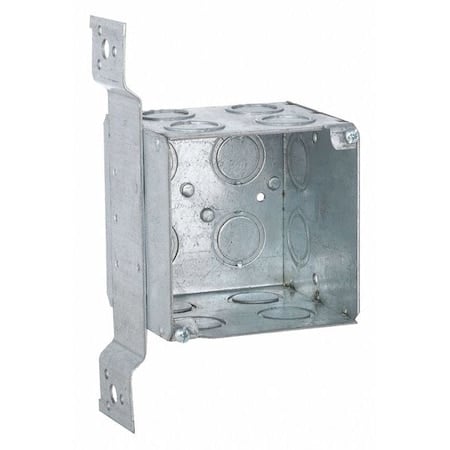 Electrical Box, 45 cu in, Wall Box Type, 2 Gangs, Steel, Square Shape MPN:255