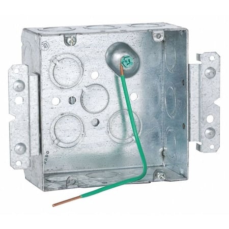 Electrical Box, 42 cu in, Square Box Type, 2 Gangs, Steel, Square Shape MPN:257M