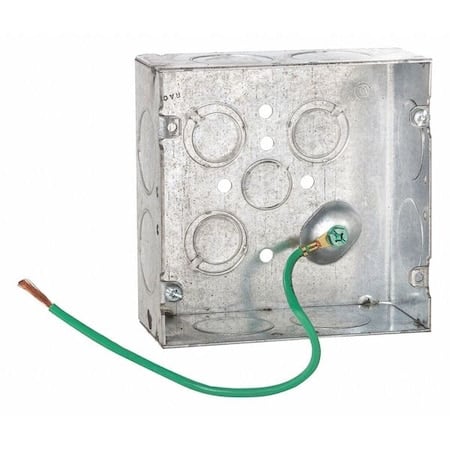 Electrical Box, 42 cu in, Outlet Box Type, Steel, Square Shape MPN:258SM