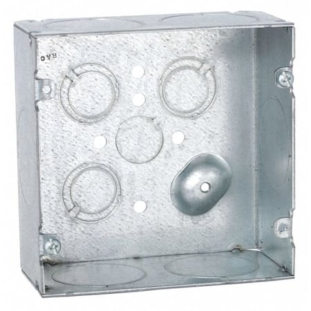 Electrical Box, 42 cu in, Wall Box Type, 2 Gangs, Steel, Square Shape MPN:259