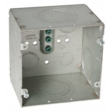 Electrical Box, 66.7 cu in, Data Box Type, 2 Gangs, Steel, Square Shape MPN:260