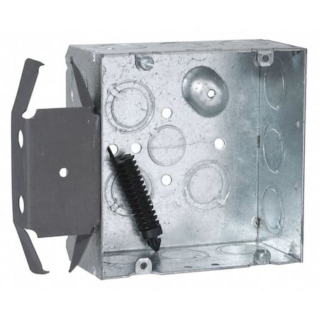 Electrical Box, 42 cu in, Wall Box Type, 2 Gangs, Steel, Square Shape MPN:266