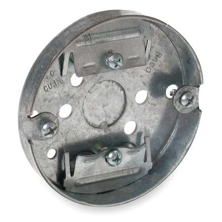Electrical Box, 4 cu in, Ceiling Box Type, 1 Gang, Galvanized Zinc, Round Shape MPN:292