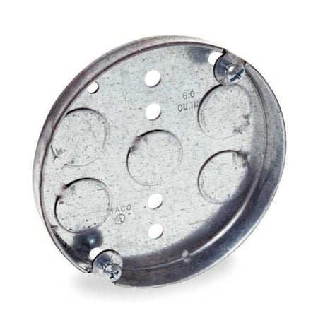 Electrical Box, 6 cu in, Ceiling Box Type, 2 Gangs, Galvanized Zinc, Round Shape MPN:293