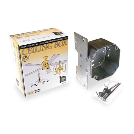 Electrical Box, 22.3 cu in, Ceiling Box Type, 2 Gangs, Galvanized Zinc, Round Shape MPN:294