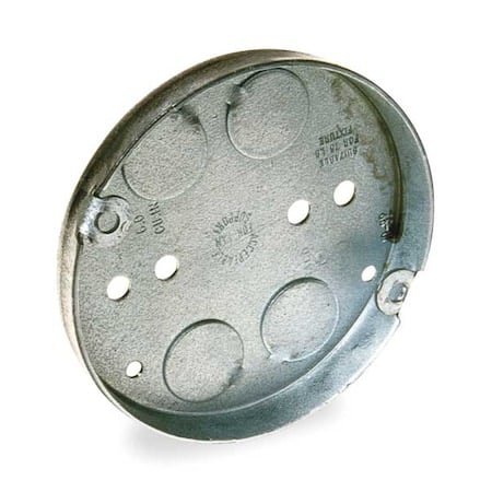 Electrical Box, 6 cu in, Ceiling Box Type, 2 Gangs, Galvanized Zinc, Round Shape MPN:295-1