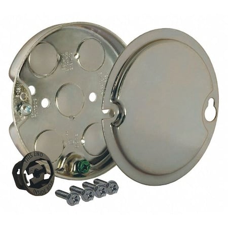 Electrical Box, 6 cu in, Ceiling Box Type, Steel, Round Shape MPN:295