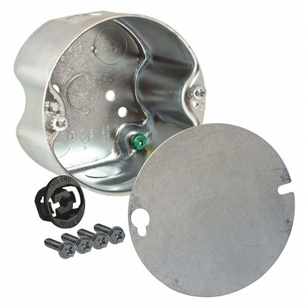 Electrical Box, 22.4 cu in, Ceiling Box Type, 1 Gang, Steel, Round Shape MPN:299