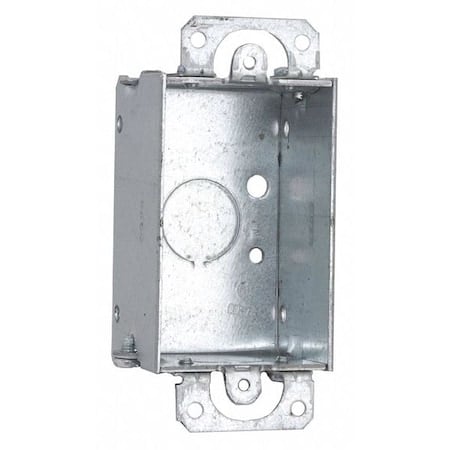 Electrical Box, 7.5 cu in, Switch Box Type, 1 Gang, Steel, Rectangular Shape MPN:400