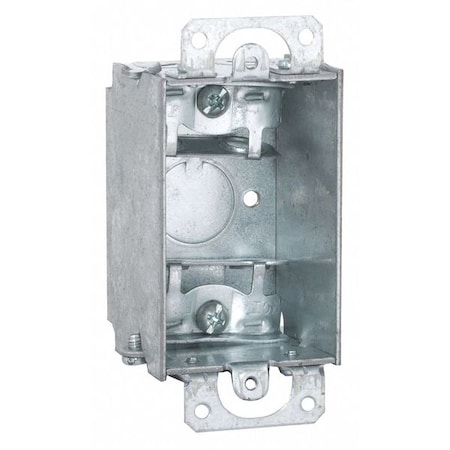 Electrical Box, 10.3 cu in, Switch Box Type, 1 Gang, Steel, Rectangular Shape MPN:440