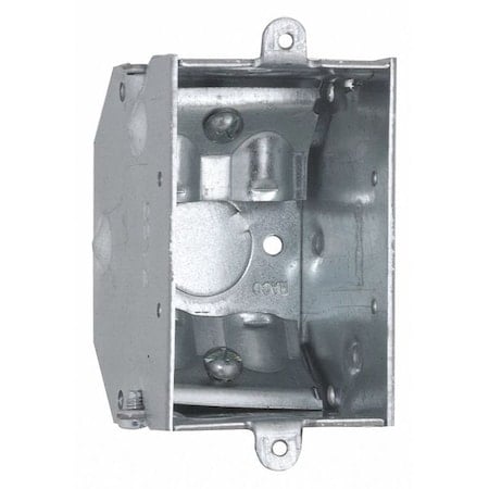 Electrical Box, 10.5 cu in, Switch Box Type, 1 Gang, Steel, Rectangular Shape MPN:473