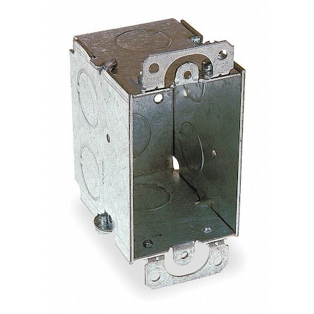 Electrical Box, 12.5 cu in, Switch Box Type, 1 Gang, Galvanized Zinc, Rectangular Shape MPN:500