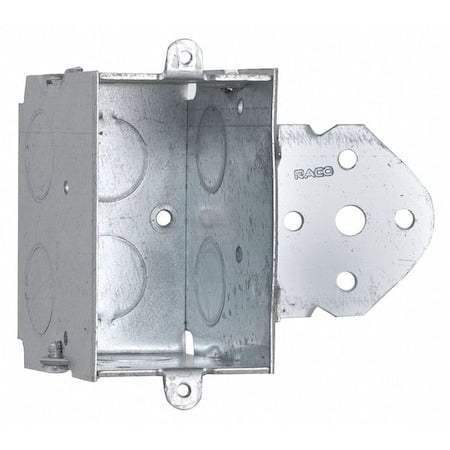 Electrical Box, 12.5 cu in, Switch Box Type, 1 Gang, Steel, Rectangular Shape MPN:502
