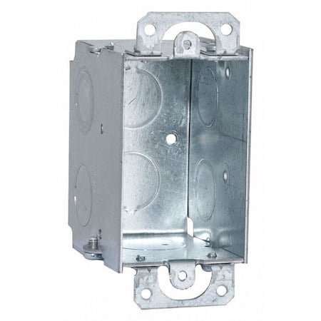 Electrical Box, 12.5 cu in, Switch Box Type, 1 Gang, Steel, Rectangular Shape MPN:503