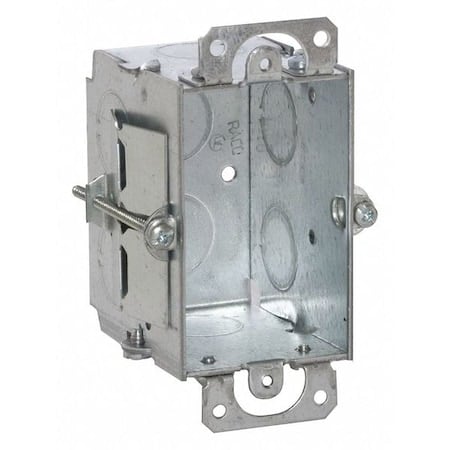 Electrical Box, 12.5 cu in, Switch Box Type, 1 Gang, Steel, Rectangular Shape MPN:506