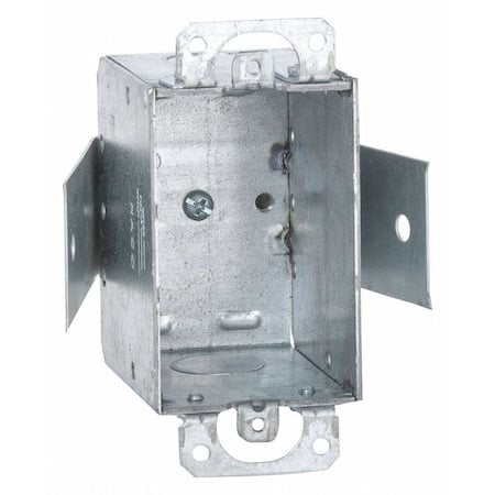Electrical Box, 12.5 cu in, Switch Box Type, 1 Gang, Steel, Rectangular Shape MPN:508