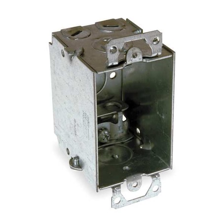 Electrical Box, 12.5 cu in, Switch Box Type, 1 Gang, Galvanized Zinc, Rectangular Shape MPN:518
