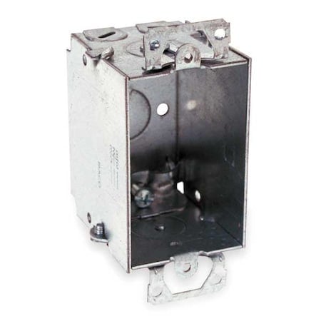 Electrical Box, 12.5 cu in, Switch Box Type, 1 Gang, Galvanized Zinc, Rectangular Shape MPN:519