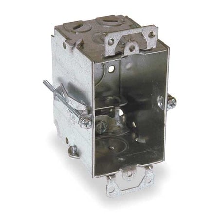 Electrical Box, 12.5 cu in, Switch Box Type, 1 Gang, Galvanized Zinc, Rectangular Shape MPN:523