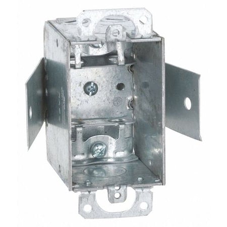 Electrical Box, 12.5 cu in, Switch Box Type, 1 Gang, Steel, Rectangular Shape MPN:526