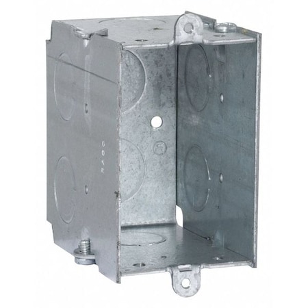 Electrical Box, 14 cu in, Switch Box Type, 1 Gang, Steel, Rectangular Shape MPN:561