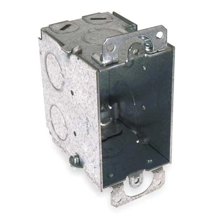 Electrical Box, 14 cu in, Switch Box Type, 1 Gang, Galvanized Zinc, Rectangular Shape MPN:567