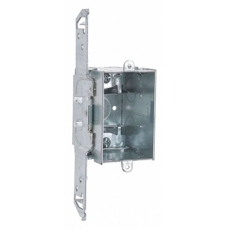Electrical Box, 14 cu in, Switch Box Type, 1 Gang, Steel, Rectangular Shape MPN:574