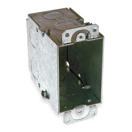Electrical Box, 18 cu in, Switch Box Type, 1 Gang, Galvanized Zinc, Rectangular Shape MPN:590