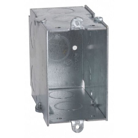 Electrical Box, 18 cu in, Switch Box Type, 1 Gang, Steel, Rectangular Shape MPN:592